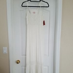 medium long white summer dress